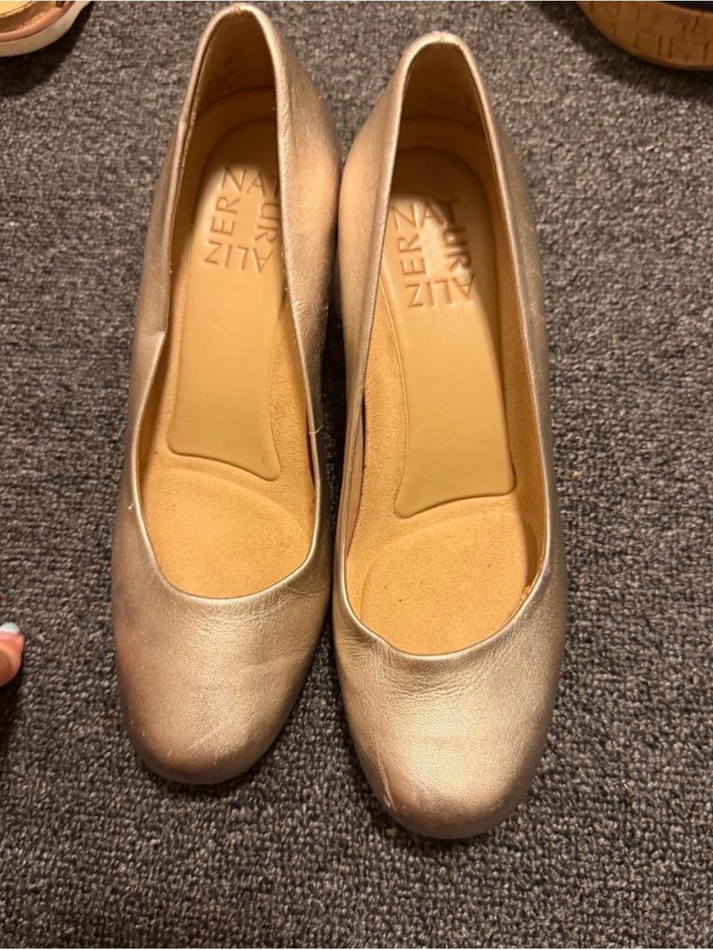 Naturalizer Metallic Rose Gold Leather Ballet Flats